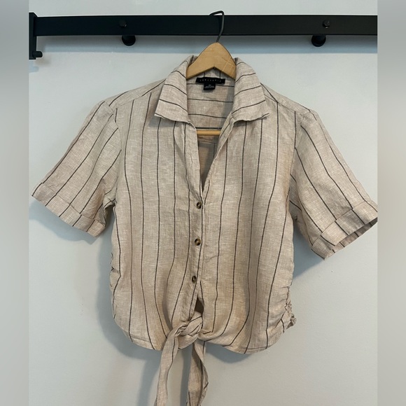 Evereve Tops - NWOT Evereve Women’s Sanctuary Ocean Linen Artisan Stripe Shirt. Size XS
